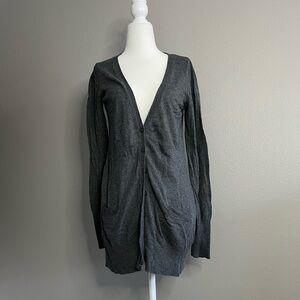 Mossimo gray lightweight cardigan button front with pockets size medium